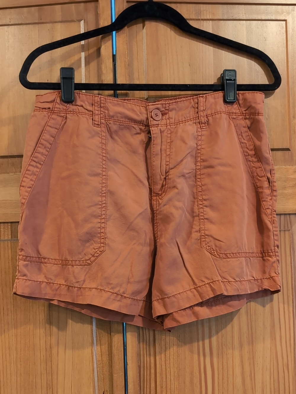 Casual Women's Rust Button-Front Jean Shorts